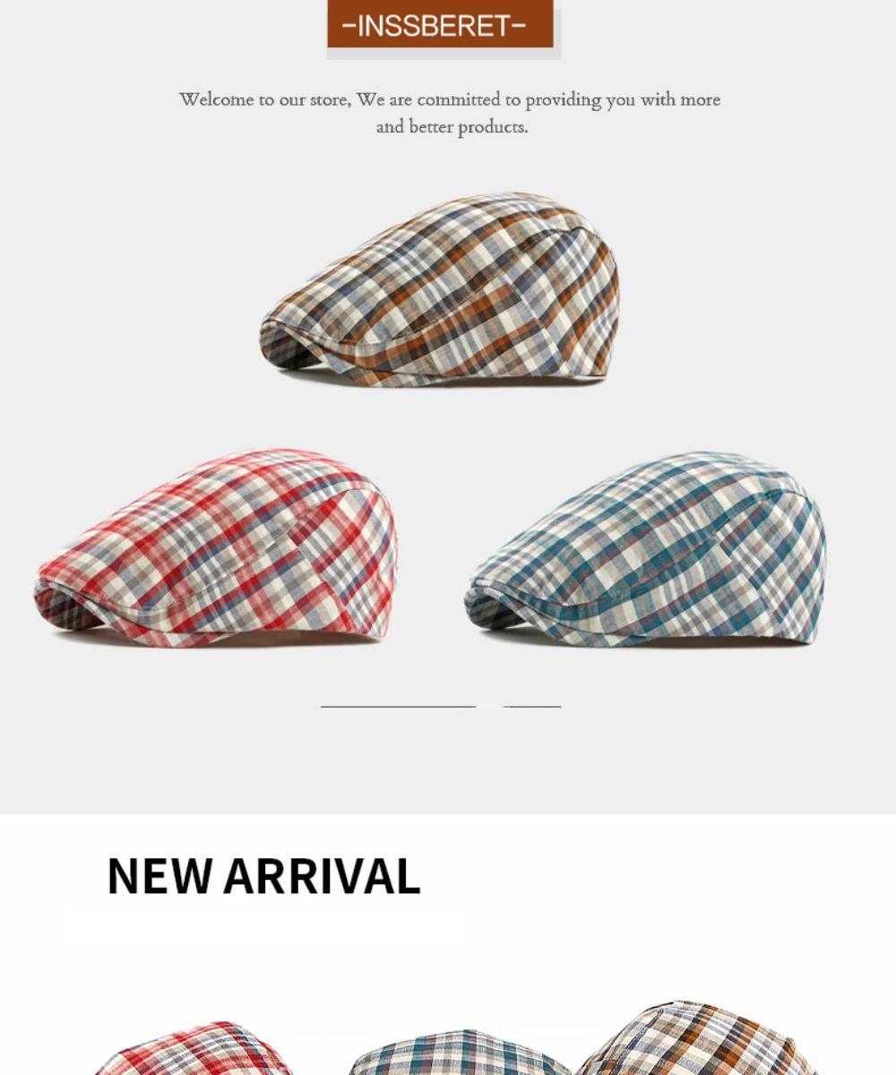 HT5055 Baskenmützen 2026 Neue Frühling-Sommer-Kappen für Herren und Damen Künstler-Malermütze Unisex Ivy Flat Cap Verstellbare Baskenmützen – Detail 2