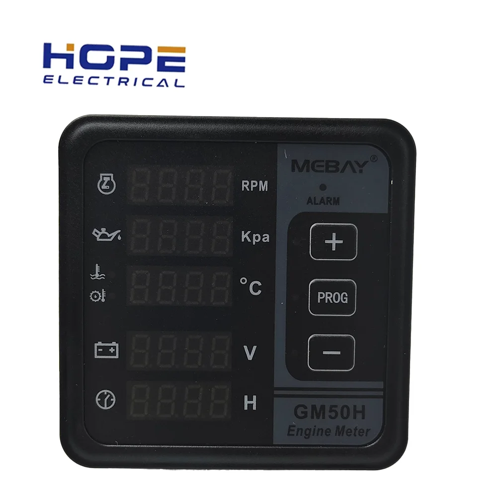 GM50H Engine Digital Multi-functional Meter Diesel Engine Monitor with Oil Pressure Gauge Rotating Speed Oil Temperature12001844