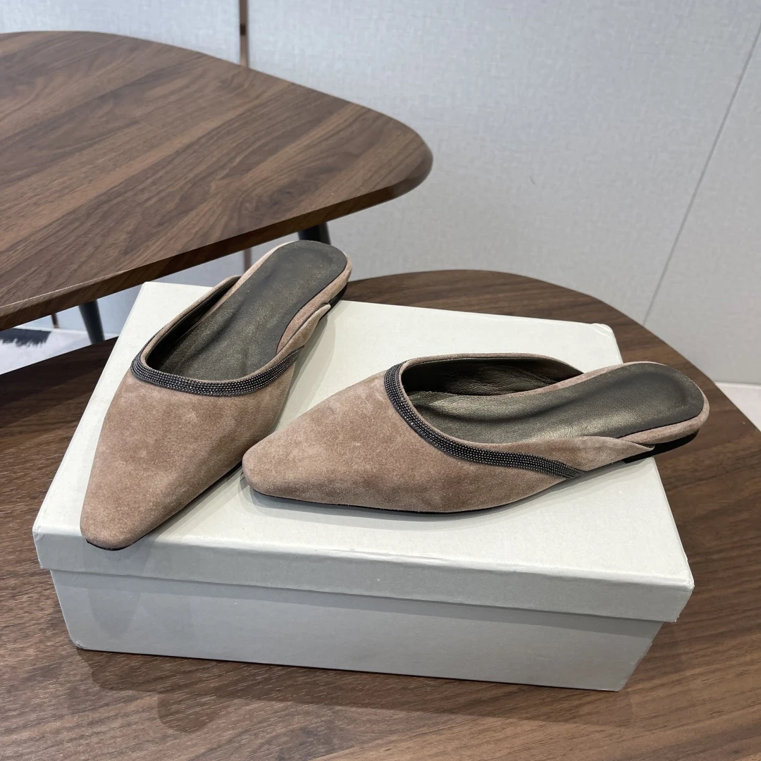 

Новые женские мюли с квадратным носком, без каблука, украшенные стразами, замшевые тапочки, повседневная офисная обувь, доступны в различных цветах