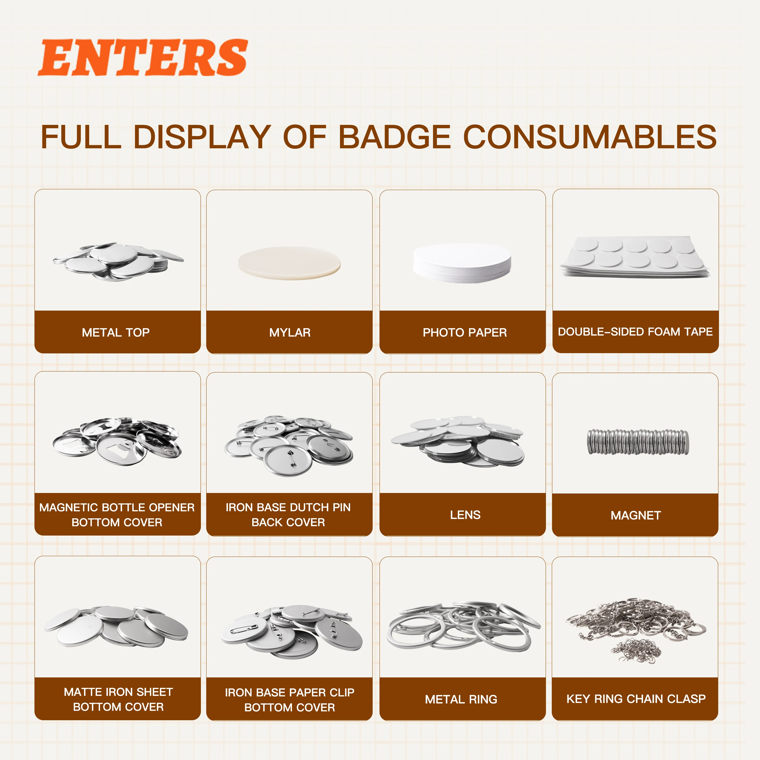 أجزاء صانع شارات معدنية دائرية - مراجعة Button Badge Blank وسعره