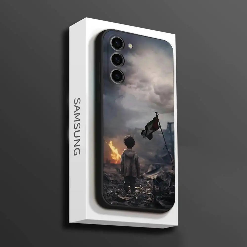 Casing Ponsel P-Palestine-es-F-Flag untuk Samsung Galaxy A 91,80,73,72,71,53,52,51,22,5G Sampul Hitam Lembut Tahan Benturan