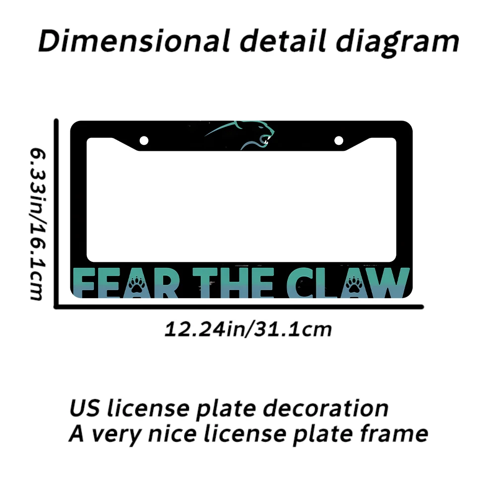 1 قطعة إطار لوحة ترخيص بفتحتين من الألومنيوم الأسود مع نمط النمر، 6 × 12 بوصة، يتضمن طقم مسامير ربط، ديكور سيارة مبتكر قديم