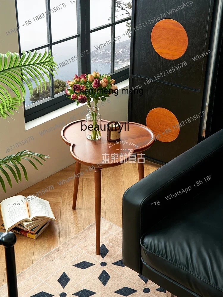 P178 Nuovo tavolo da tè francese retrò in legno massello Soggiorno Casa Tavolino da salotto con senso artistico avanzato Mobili moderni e minimalisti