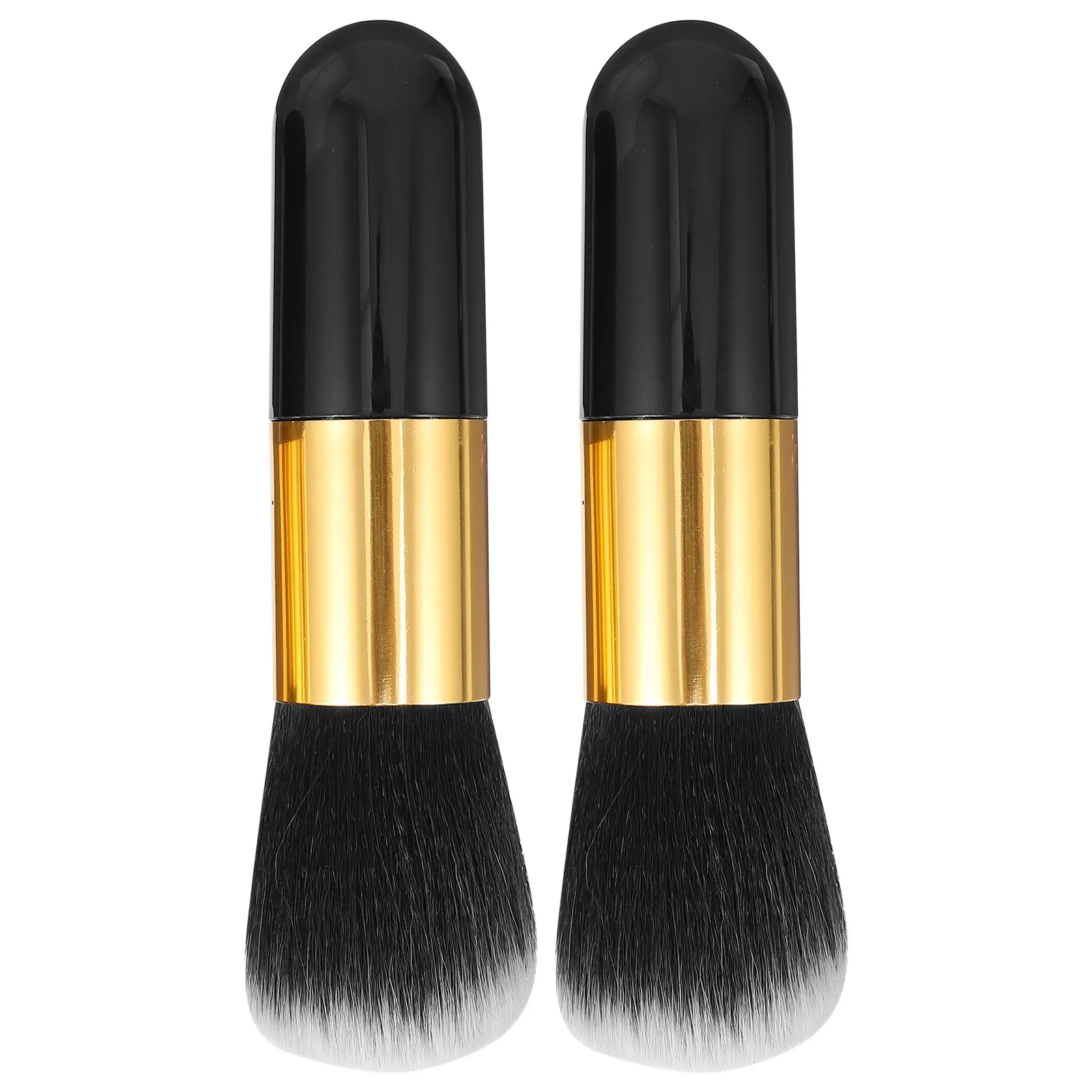 2Pcs Premium Synthetic Makeup Brush Set for Blush Powder Blending – Soft Dense Face Brushes