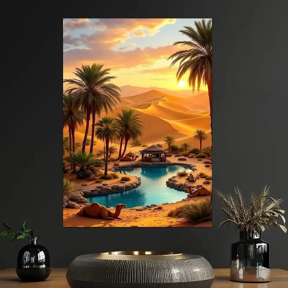 

500/1000/1200/2000PCS Puzzles for Adults Desert Oasis Quiet Atmosphere Jigsaw Bedroom Living Room Modern Home Decoration Gift