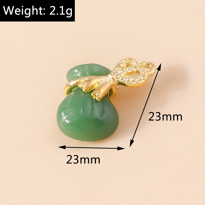 10 Stück Traditioneller Chinesischer 3D Vergoldeter Luxus Imitations-Jade Glücksbringer Anhänger für DIY Armbänder Schmuckherstellung Zubehör – Detail 14
