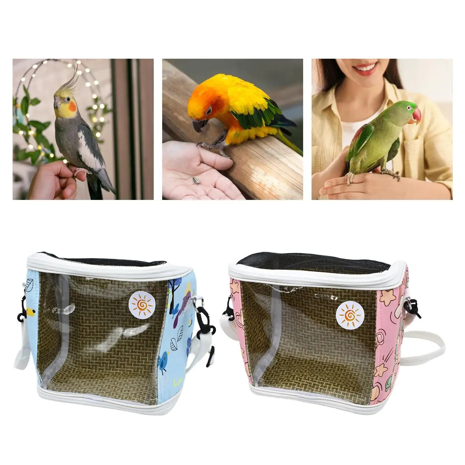 Bird Carrier Bag Pet Supplies Transparent Cover Breathable Travel Parrot Cage for Walking Picnic Traveling Trips Outdoor Use