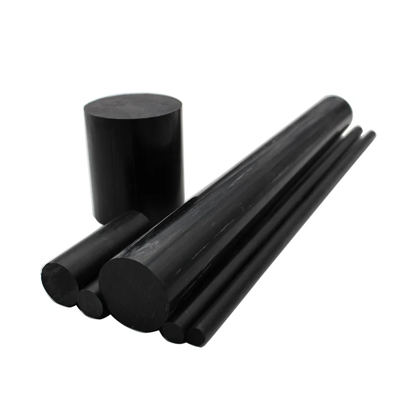 PA6 Pure Nylon Rods, Barra resistente ao desgaste para usinagem, Preto, Diâmetro 3mm a 300mm