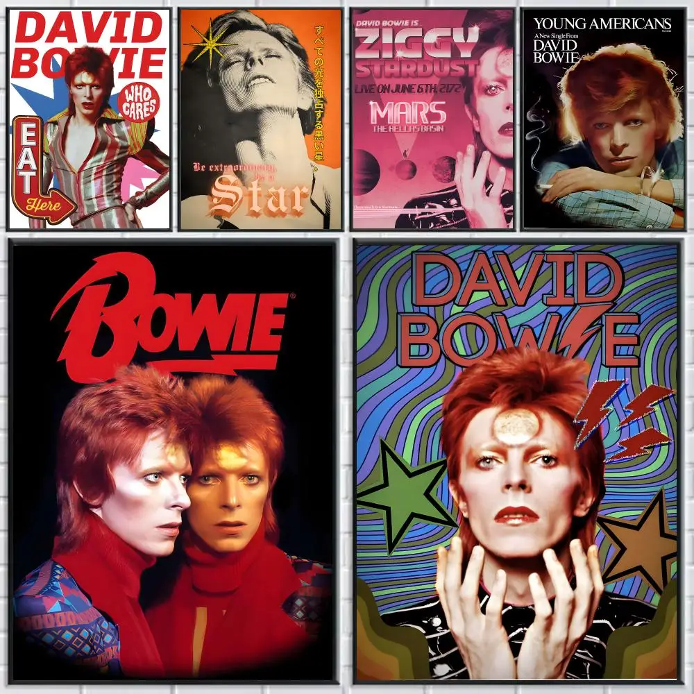 David Bowie Poster HD Art Sticker Self Adhesive For Playroom Bedroom Hallway Home Wall Art Decor Gift