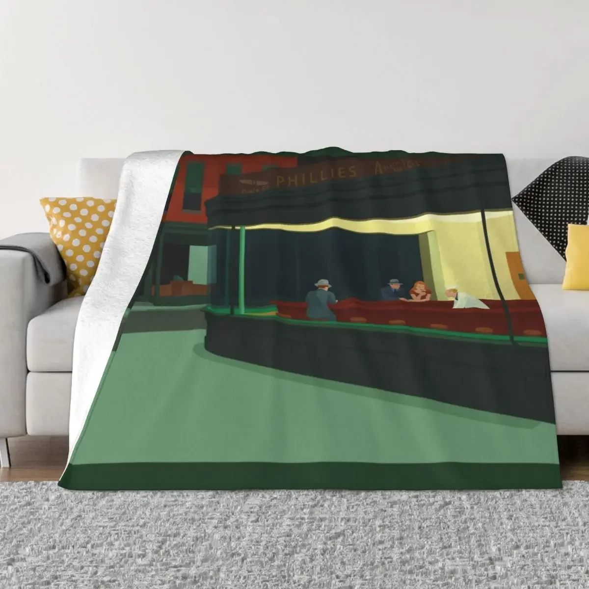 Edward Hopper's Nighthawks Painting Throw Blanket Plush Giant Sofa Stuffeds warm winter Blankets