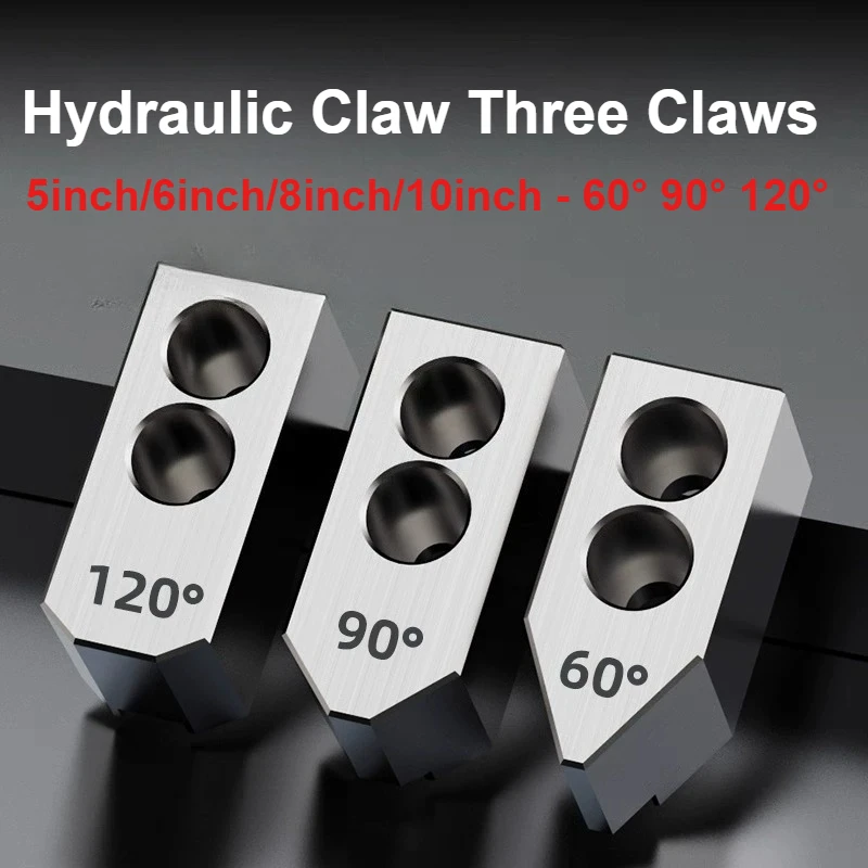 CNC Lathe 3 Jaw Soft Claw 5 6 8 10 Inch Hydraulic Oil Pressure Chuck 60 90 120 Degree High Quality