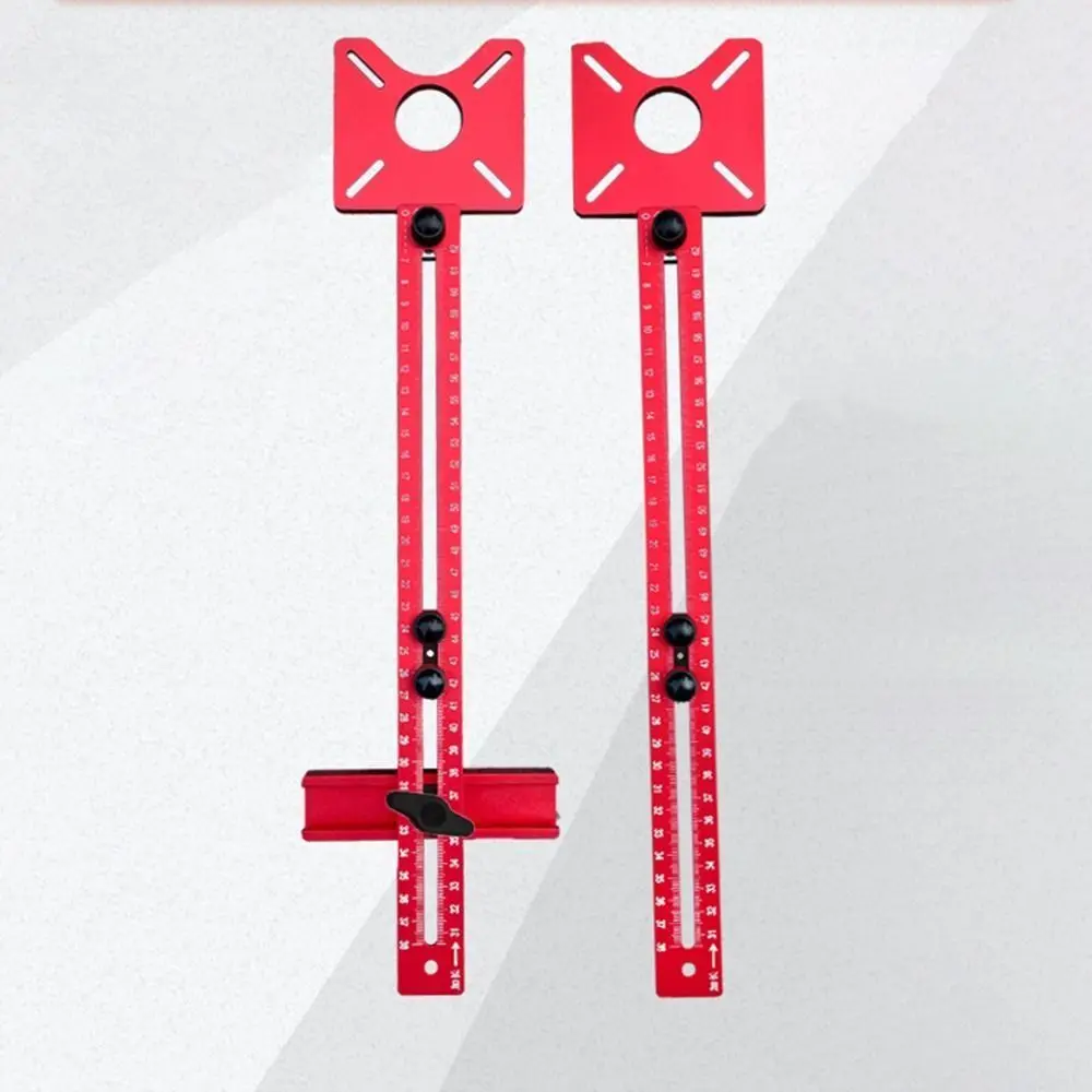 

Aluminum Alloy Drill Punch Locator Detachable Metric/Inch Cabinet Hardware Jig Template Adjustable Drilling Positioner Tool