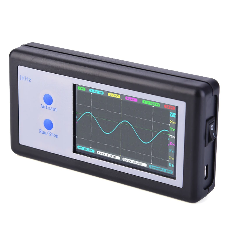 

D602 Portable Digital Oscilloscope Bandwidth 200KHz, 1MHz sample Rate Double Channel & 3.2 Inch LCD Touch Panel DSO602