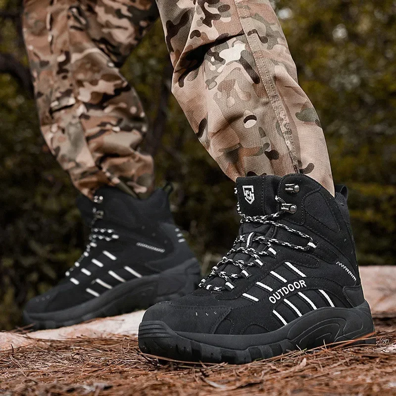 

High-quality Fashion Tactical Boots for Men Platform Hiking Boots Size 48 Outdoor Waterproof Boots Men Botas Senderismo Hombre