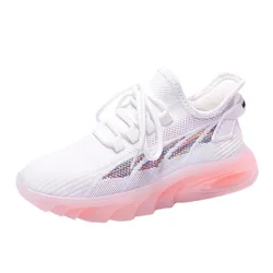 Multi Style Personalized Women's New Full Court Sports Shoes Flying Woven Breathable Soft Sole Casual Shoes