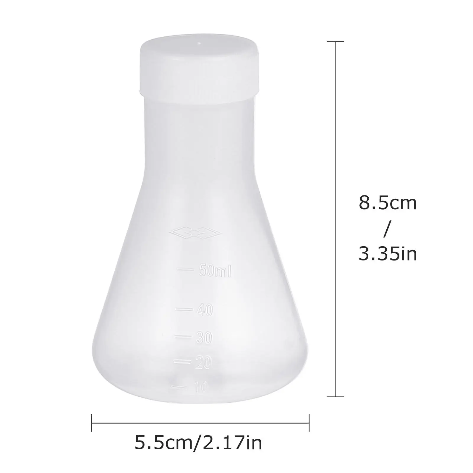 5Pcs Plastic Flask Professional Erlenmeyer Flask Transparent Scale Laboratory Equipment for Chemistry Experiment Science