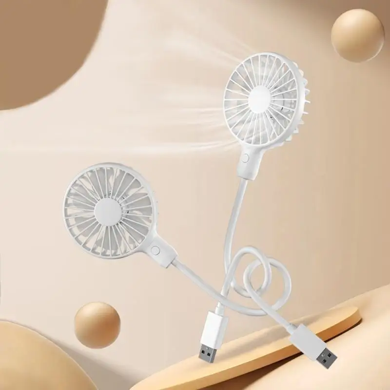 USB Desk Fan Adjustable Bendable Neck Designing 1 Speed Quiet Motor for Home Office Outdoor Use 5V Input