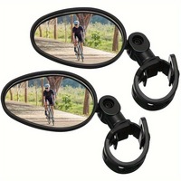 2pcs Oval Cycling Mirrors,360° Rotatable Shockproof Handlebar Mount Mirrors for Mountain Bike and Road Bike
