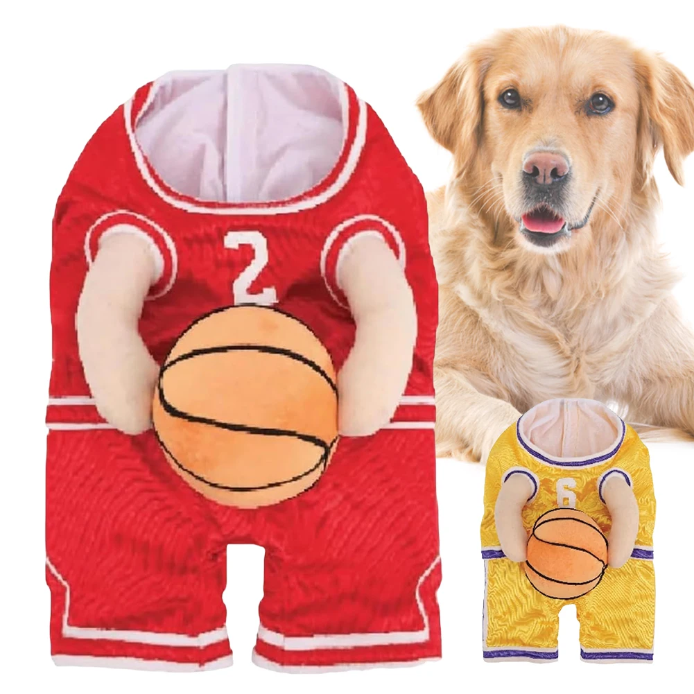 Disfraz de jugador de baloncesto para perro con pelota, disfraz de baloncesto para perro, disfraz de Cosplay de Navidad y Halloween