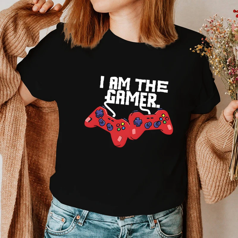 Matching Couple Outfits T-shirt Graphic I’m The Gamer My Heart Belong To A Gamer Lovers Letter Harajuku Fashion Couple Outfits T