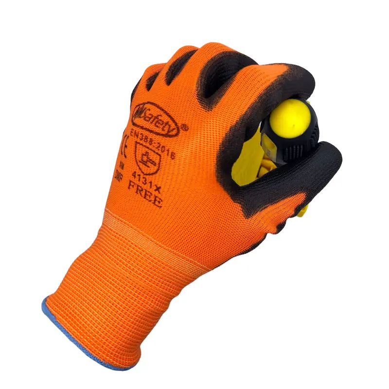 NMSafety 12 pares de guantes de trabajo para revestimiento de palma de PU guante protector de seguridad proveedores de seguridad profesionales de nitrilo