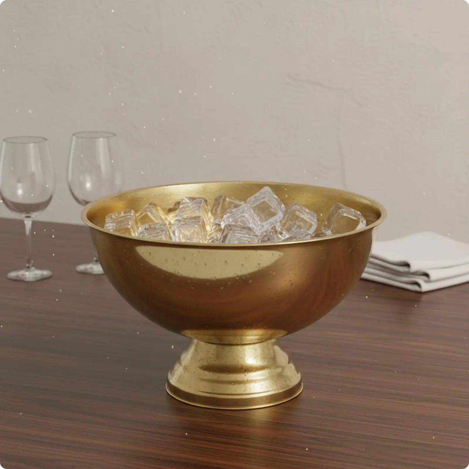12L Stainless Steel Champagne Ice Bucket Electroplated Serving Bowl Chiller for Bar Wine Beer