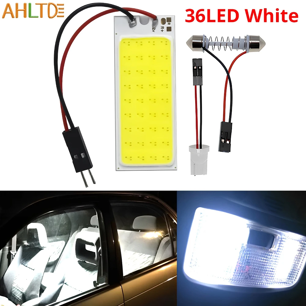 

1X красочные купольный светильник T10 Cob 36Led ВОДИТЬ Автомобиль AC/DC 12V W5W C5W C10w 194 Панель лампа авто дверные ручки для чтения резервного копировани...