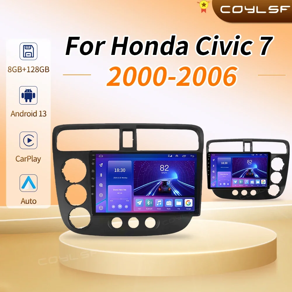 

Android Car Radio For Honda Civic 7 LHD RHD 2000 - 2006 Navi GPS 1280*720 DSP Carplay Multimedia Player Auto Stereo DVD