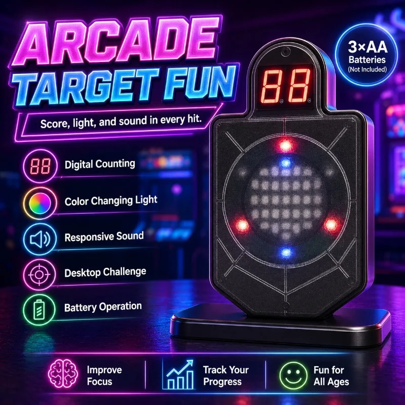 Interactive LED Light‑up Scoring Game Target, Laser‑induction Entertainment Prop for Multi‑scene Recreational Play