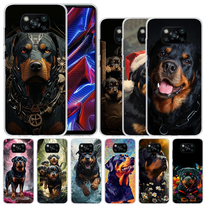 Rottweiler Dog Rottie Soft Cover for Xiaomi Poco X5 Pro X4 Gt X3 Nfc M5S Print Phone Case M4 M3 M2 F3 F2 F1 Mi Note 10 Lite Coqu