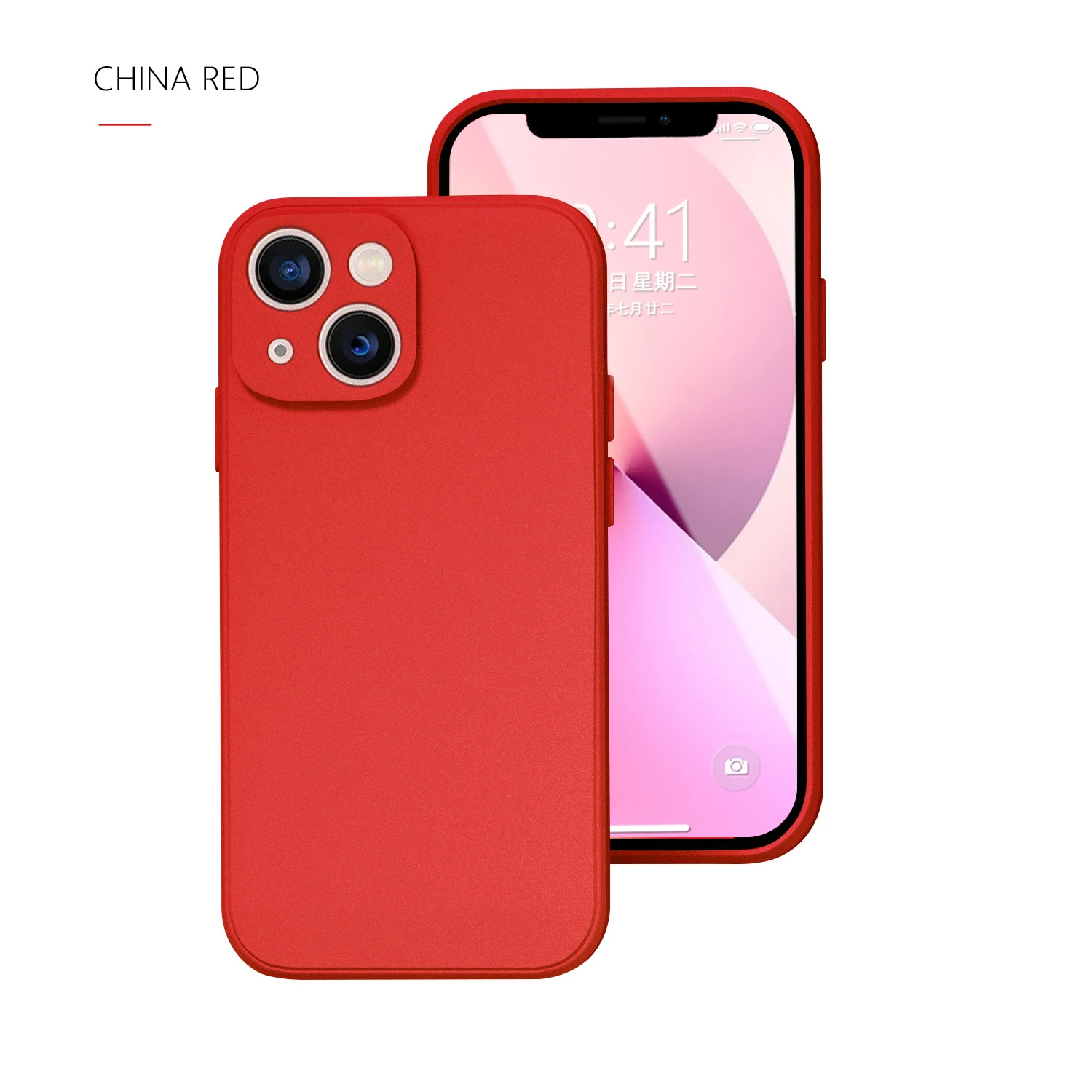 Handyhülle für iPhone 14 Plus 13 12 Mini 11 Pro Max Xs X Xr 7 8 Candy Color Square Liquid Silicone Soft Protector Back Cover – Detail 9