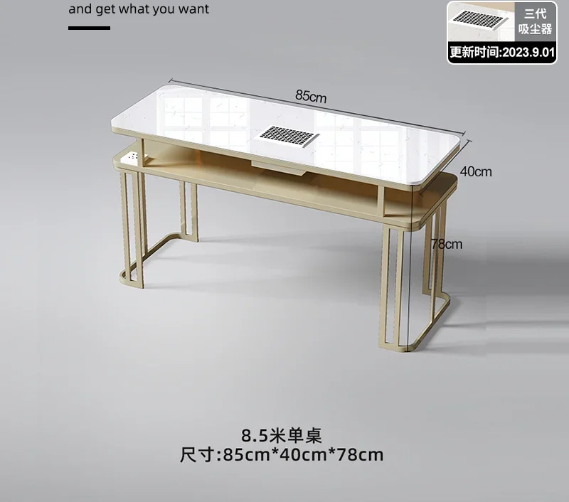 Luxury Professional Nail Table Dressing Storage Manicure  Vacuum Cleaner Mesa De Manicure Salon Furniture