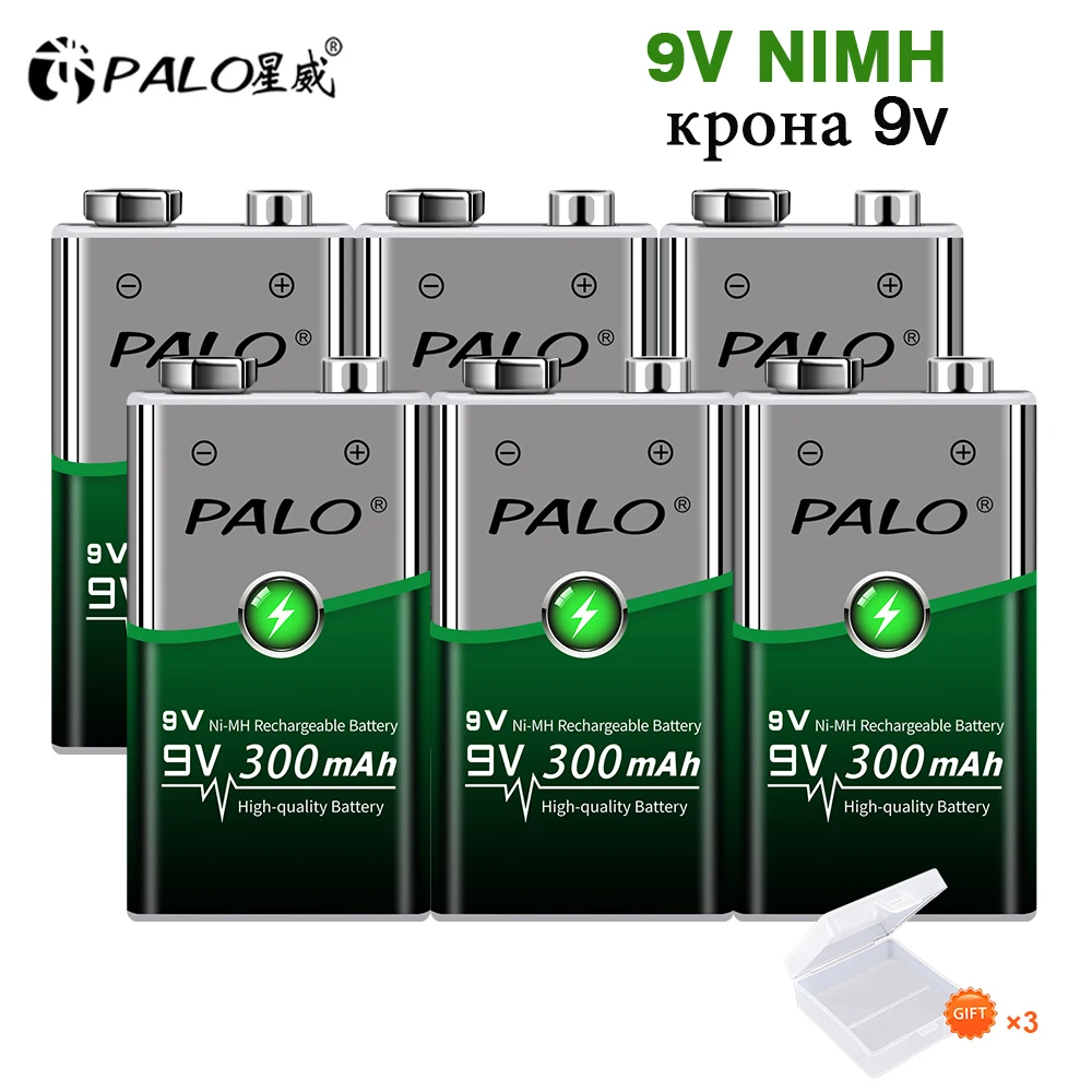 PALO 9V NIMH akumulator 6F22 9V akumulatory koronowe Batteri do wykrywacza metali helikopter RC Model mikrofon zabawka