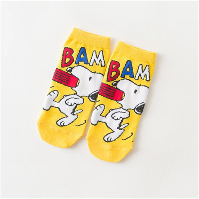 Kawaii Peanuts Snoopy Cotton Socks Short Socks Sports Socks Soft Breathable Sweat Absorption Versatile Couple Girls Toys Gift