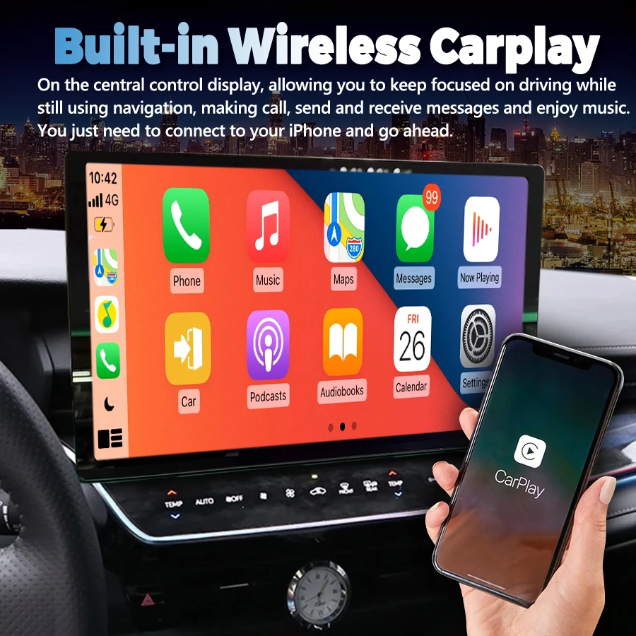 2K 13.3 بوصة شاشة أندرويد لتويوتا كامري 2024 سيارة لتحديد المواقع Carplay السيارات ستيريو الوسائط المتعددة 4G WIFI رئيس وحدة مشغل الراديو العرض