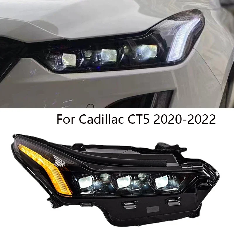 

Автомобильные стайлинговые фары, светодиодные передние фонари для Cadillac CT5 2020-2023, дневные ходовые огни, DRL, фары, стример, указатель поворота