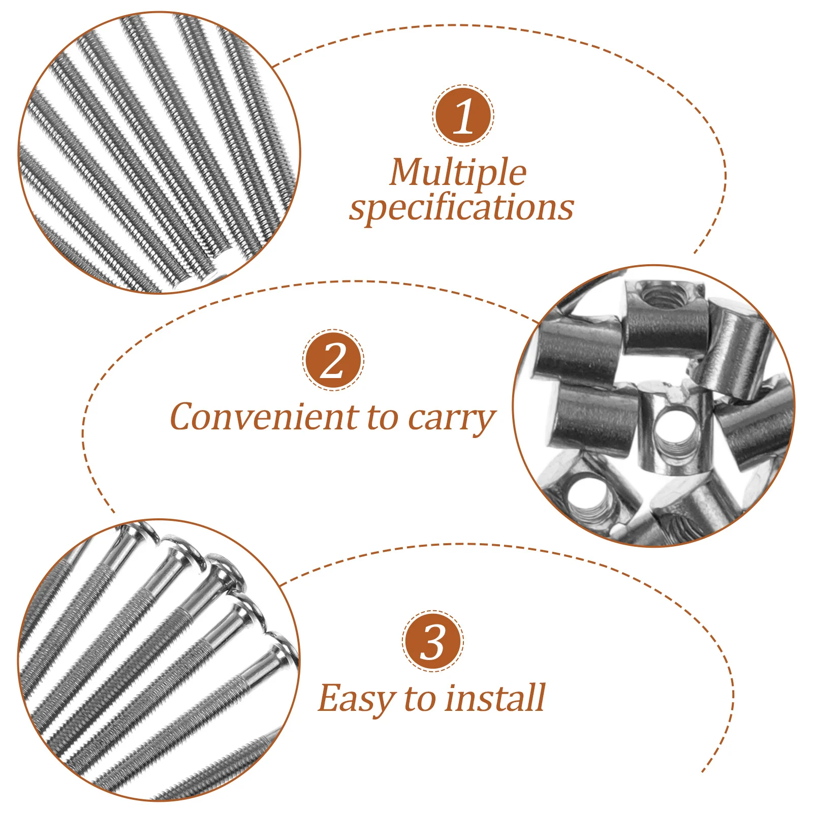 

1 Set Nickel Plated Flat Head Bolts Screw Assortment Kit For Furniture Crib Bed Frame Repair Replacement Hardware Long Connector