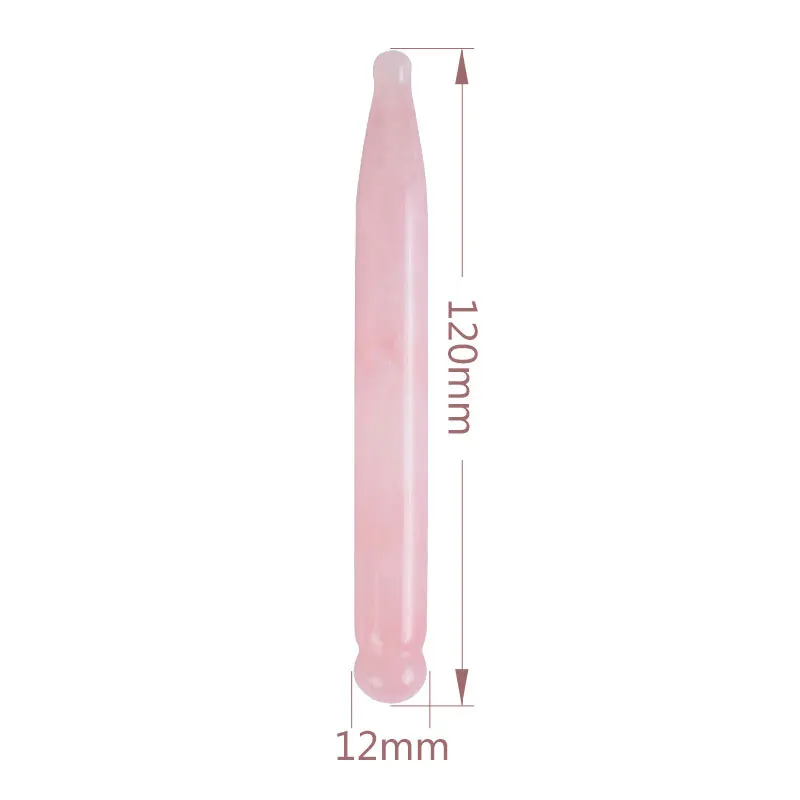 Rose Quartz Massage Bar Natural Jade Face Scraping Hand Massager Stick Trigger Point Acupuncture Pen Eye Beauty Device Care Tool