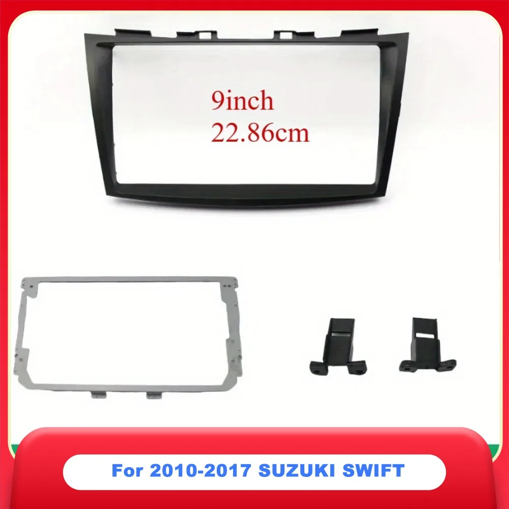 

9-дюймовый автомобильный радиоприемник с двойным Din, установка DVD GPS Mp5, пластиковая рамка лицевой панели для SUZUKI SWIFT 2010-2017 гг.