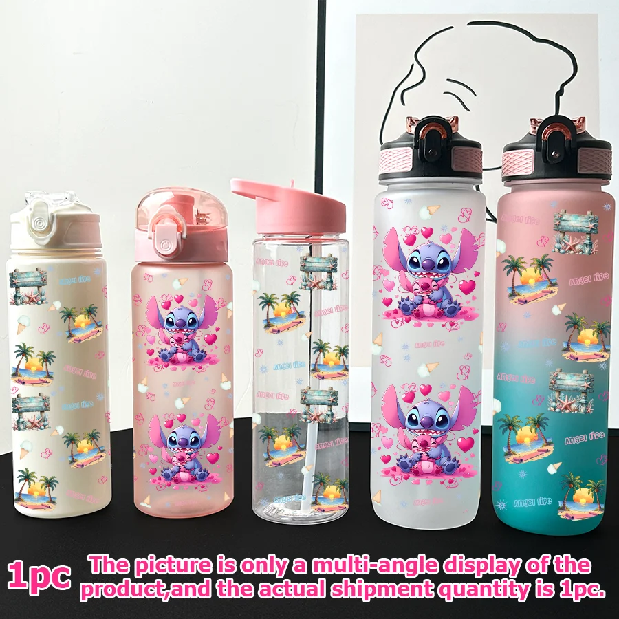 

1Pc Disney,Stitch,Love Printed 23-32oz Various Plastic Water Bottles Portable Sports Water Cups Birthday Gifts
