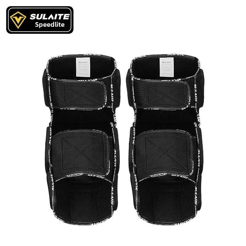 SULAITE Motorcycle Knee Elbow Pads Set Carbon Fiber Style Hard Shell Adjustable Straps Off Road Motocross Outdoor Riding Gear