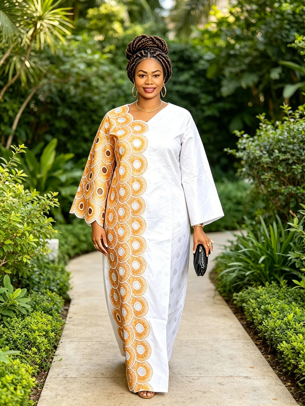 

Plus Size African Women Ankara Embroidery Long Dress Dashiki Kaftan Abaya Morocco Boubou Robe Casual Party Maxi Gown Headwrap