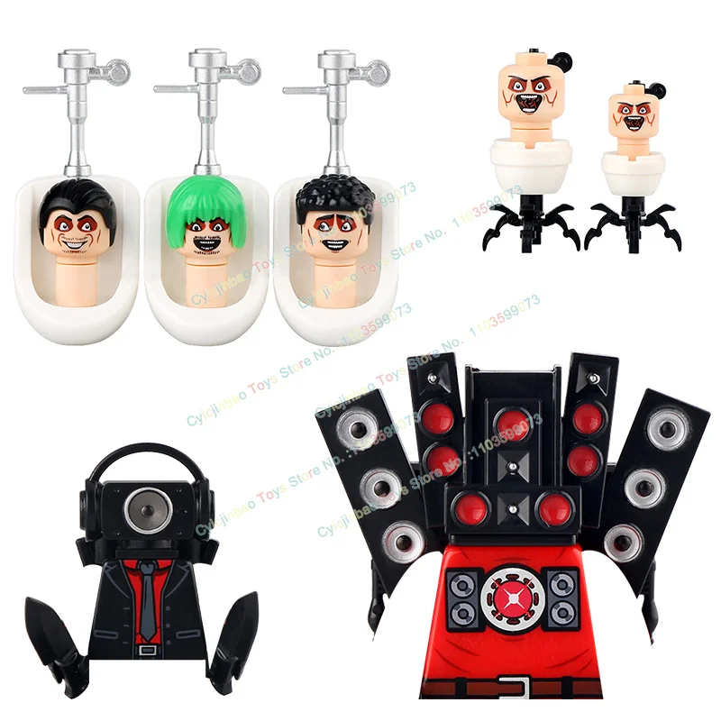 New Mini Toilet Men Serie Monitor Super Titan TV Man Audio Man Building Blocks accessori Action Figure Toy For Children BR846