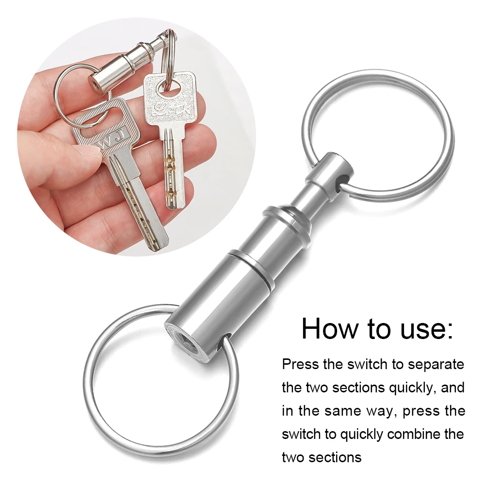 Portable Adjustable Key Ring Removable Separable Double Ring Outdoor Camping Rock Climbing Keychain Key Ring Separate Keychain