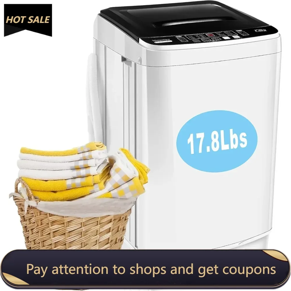 

17.8Lbs Portable Washing Machine Portable Washer, 2.3 Cu.ft Washer and Dryer Combo with Drain Pump, Compact Laundry Washer