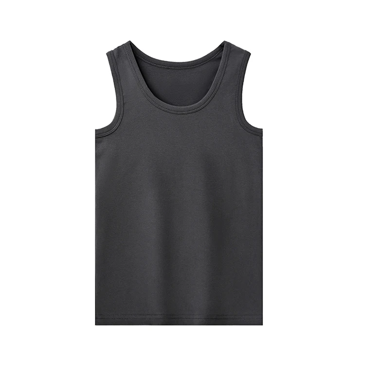Jungen Tanktop aus Reiner Baumwolle, Leichtes Vielseitiges Unterhemd für den Sommer, Schwarzes und Weißes Basis-Oberteil für Schüler und Teenager – Detail 15