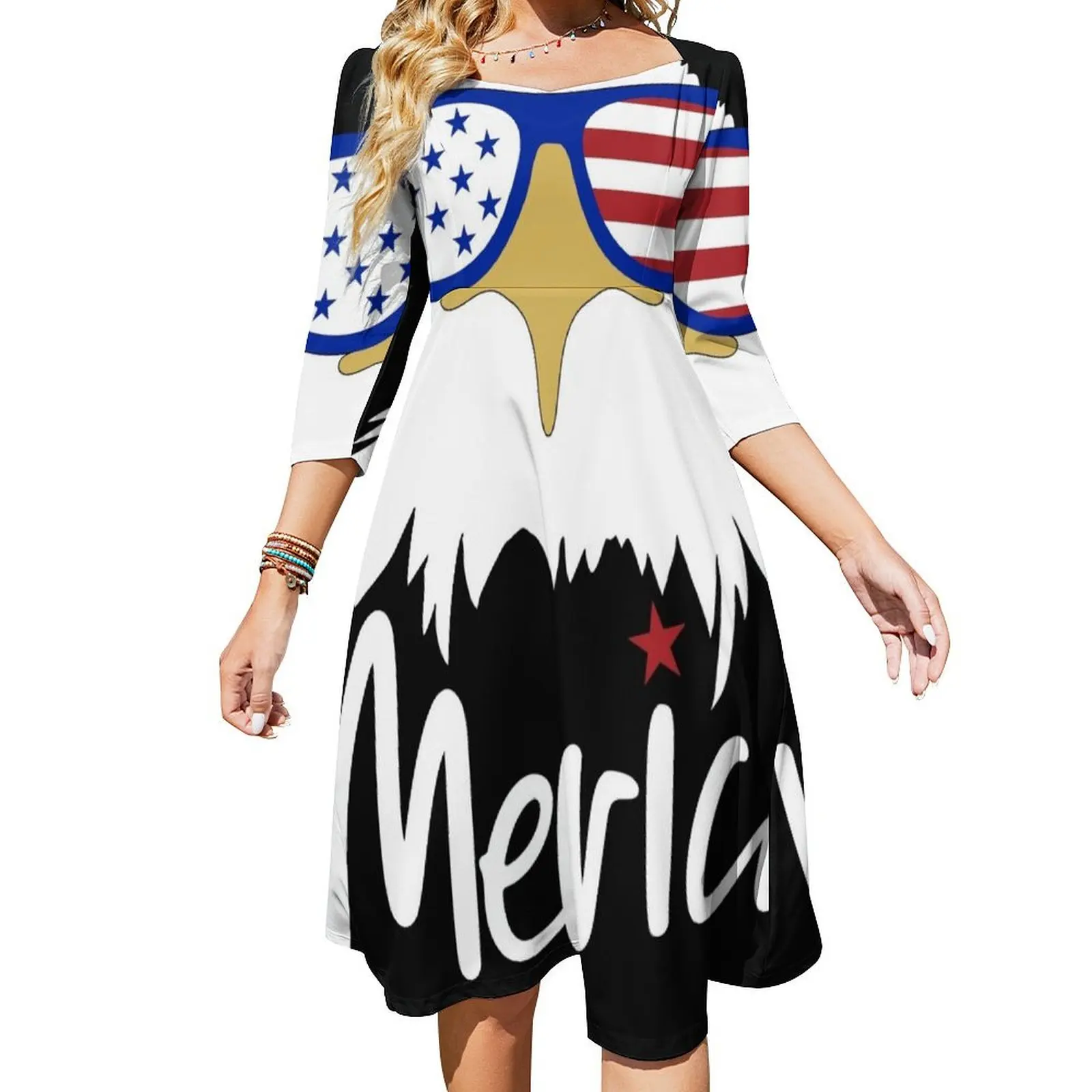 

4 июля патриотическое-'Merica Apparel and Gifts расклешенное платье, вечернее платье, женское сексуальное платье для женщин