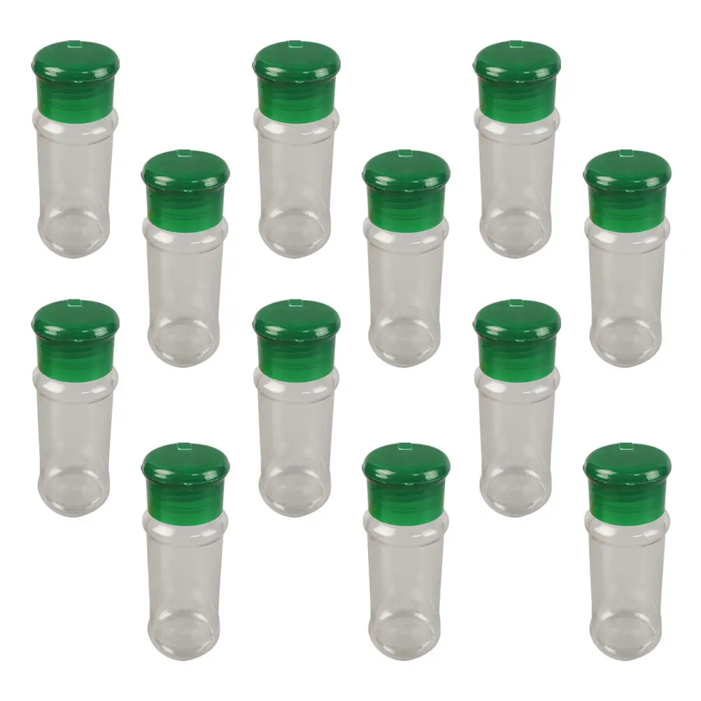 

24 Pcs Seasoning Bottle Salt Shaker Green Spice Jar Cruet Set Plastic Safe Rotating Lid Tight Seal Easy Refill Clean