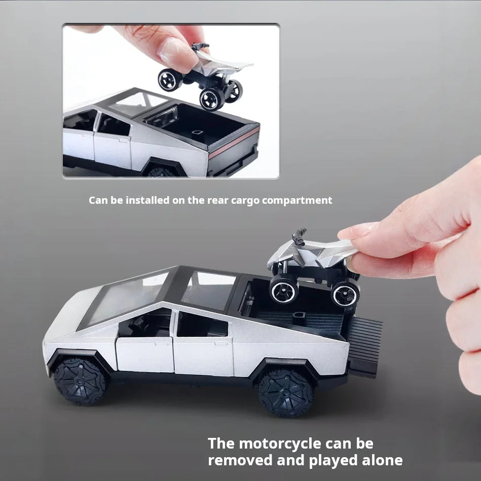 1:36 サイバートラック おもちゃ オフロード車 ダイキャストモデルカー ビーチバイク ホビー コレクション 誕生日プレゼント 男の子向け