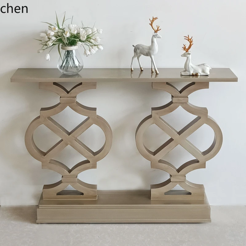 

QZT Entrance Table Solid Wood Entrance Hall Display Cabinet Corridor